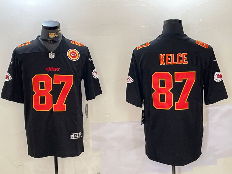 Men Kansas City Chiefs #87 Kelce Black 2024 Nike Vapor Limited NFL Jersey style 2->new york yankees->MLB Jersey